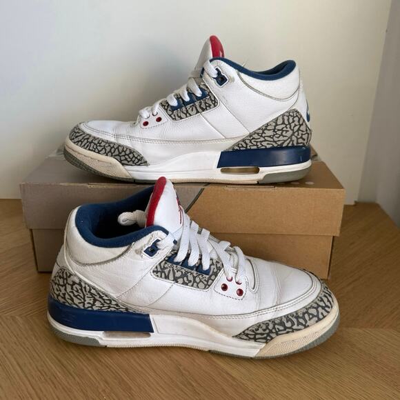 Nike Air Jordan 3 Retro ‘True Blue’ Kids Sneakers - SZ 7 Y- 8.5 W - Picture 5 of 13